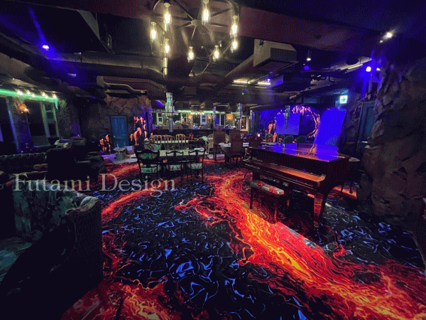 溶岩をイメージしたモルタル造形