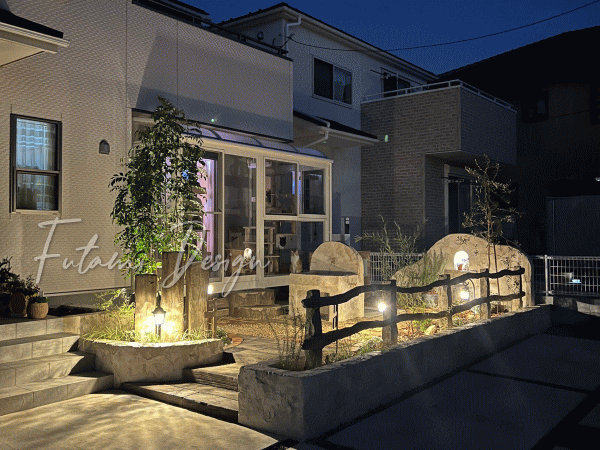 千葉県野田市　W様邸　ナチュラル外構・お庭　モルタル造形