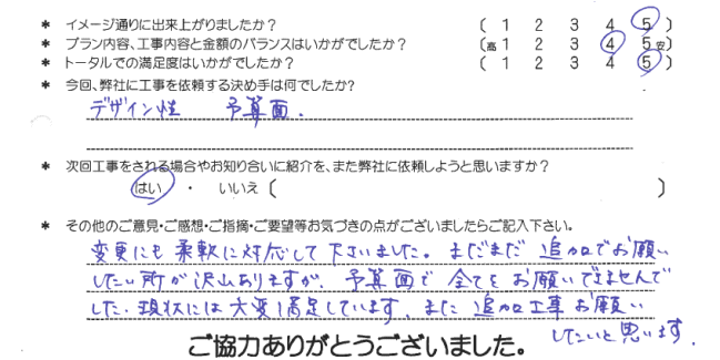 お客様の声 087