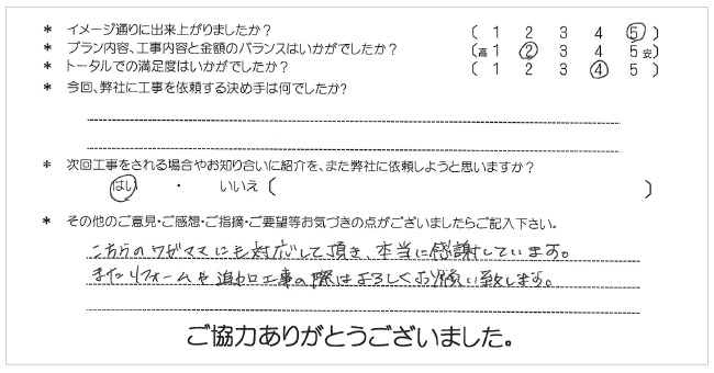 お客様の声 021