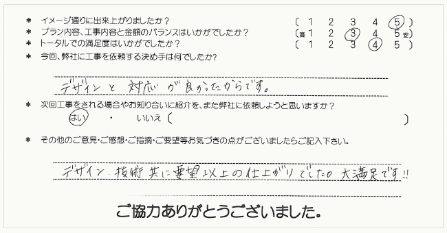 お客様の声 008