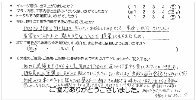 お客様の声 067