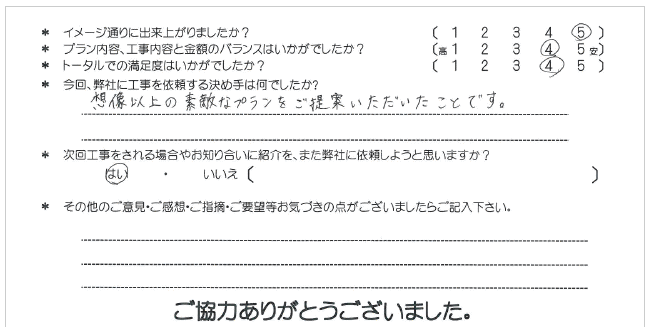 お客様の声 066