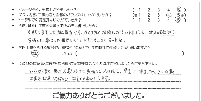 お客様の声 065