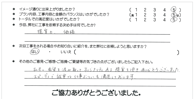 お客様の声 056