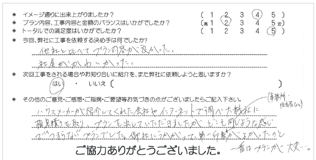 お客様の声 051