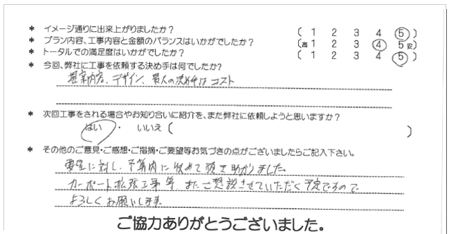 お客様の声 049