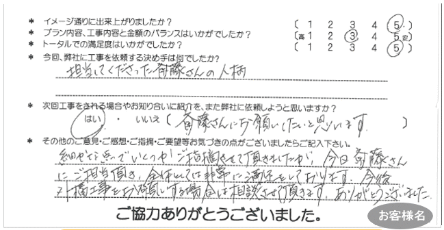 お客様の声 044