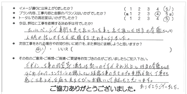 お客様の声 038