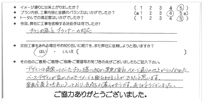 お客様の声 036